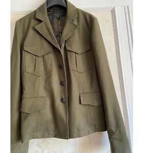 Rag & Bone Womens Marshall Military Wool Jacket-Navy Blue